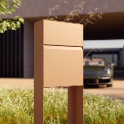 Leon Moderne Sort Postkasse med Stander