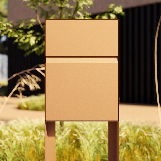 Leon Moderne Sort Postkasse med Stander