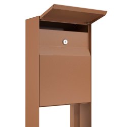Leon Moderne Rust Postkasse med Stander