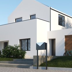 Sort KUVERT postkasse - flot design