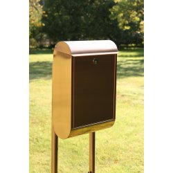 Lux Kobber postkasse st inkl. dobbelt Kobberstander