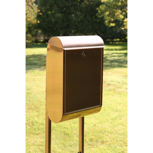 Lux Kobber postkasse st inkl. dobbelt Kobberstander