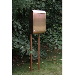 Lux Kobber postkasse st inkl. dobbelt Kobberstander