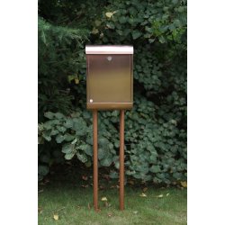 Lux Kobber postkasse st inkl. dobbelt Kobberstander