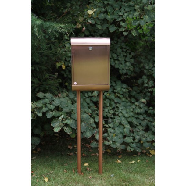 Lux Kobber postkasse st inkl. dobbelt Kobberstander