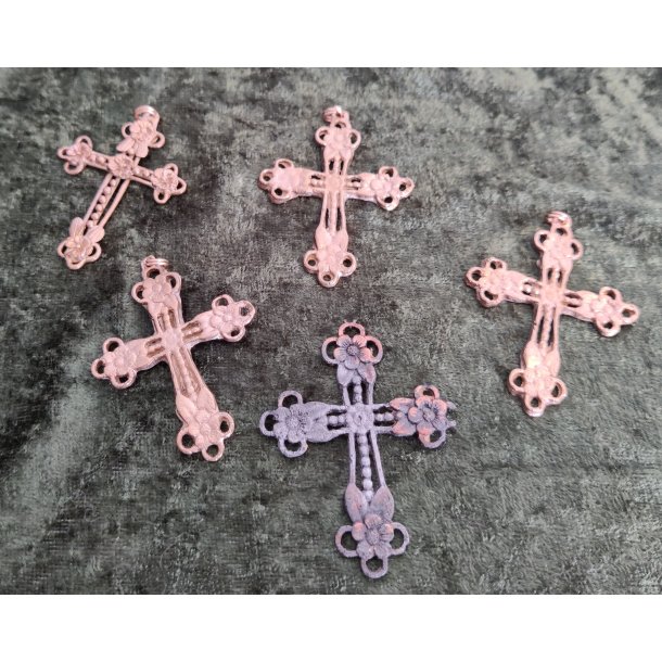 IngemannsKors - Guldbronze Kors - Replika af gammelt kobber kors -H�ndlavet.  Incl. forgyldt k�de.