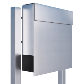 Rustfrit Stl Manhattan postkasse - med stander
