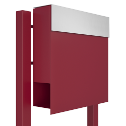 Rd Manhattan postkasse - rustfrit stl indkast - med stander