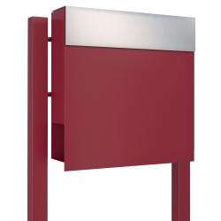 Rd Manhattan postkasse - rustfrit stl indkast - med stander