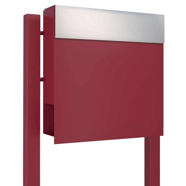 Rd Manhattan postkasse - rustfrit stl indkast - med stander