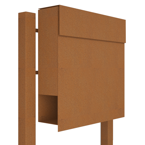 Rust Manhattan postkasse - klassisk design - med stander