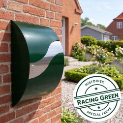 MEFA Wave Postkasse - RacingGreen lakering - Rustfri B�lge - 6 Stift l�s