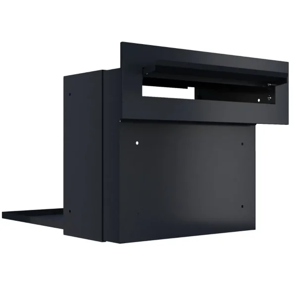 MEDIUM-4 Sort Indbygnings postkasse - Justerbar Dybde 20-30 cm.