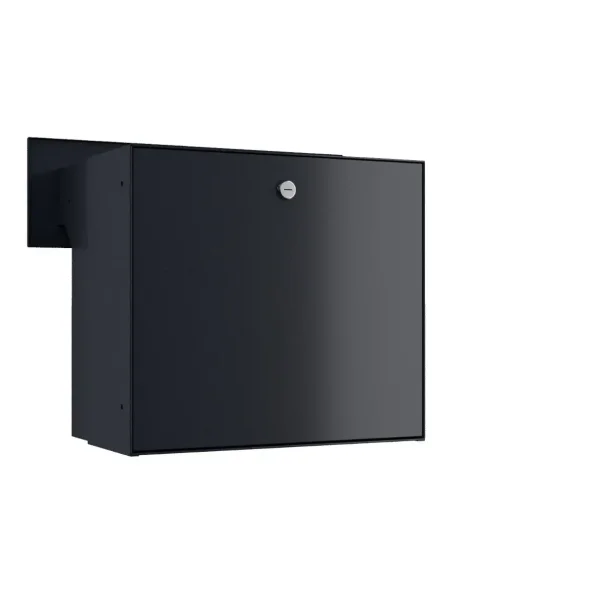 MEDIUM-4 Sort Indbygnings postkasse - Justerbar Dybde 20-30 cm.