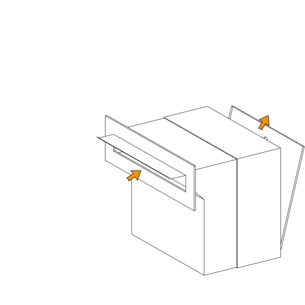 MEDIUM-4 Sort Indbygnings postkasse - Justerbar Dybde 20-30 cm.