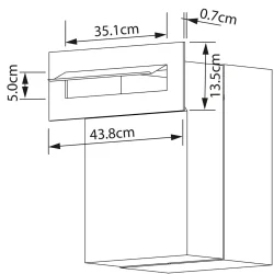 MEDIUM-4 Sort Indbygnings postkasse - Justerbar Dybde 20-30 cm.