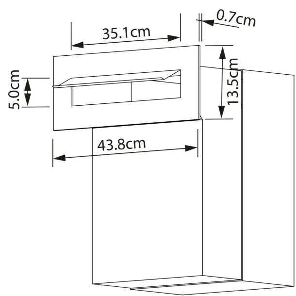 MEDIUM-4 Sort Indbygnings postkasse - Justerbar Dybde 20-30 cm.