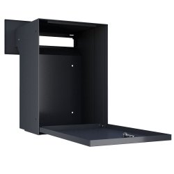 MEDIUM-2 Sort Indbygnings postkasse - Justerbar Dybde 20-30 cm.