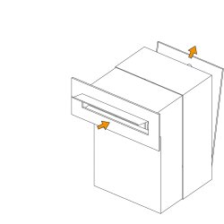MEDIUM-2 Sort Indbygnings postkasse - Justerbar Dybde 20-30 cm.