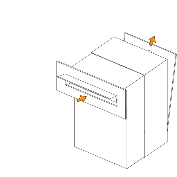 MEDIUM-2 Sort Indbygnings postkasse - Justerbar Dybde 20-30 cm.