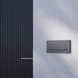 MEDIUM-2 Sort Indbygnings postkasse - Justerbar Dybde 20-30 cm.