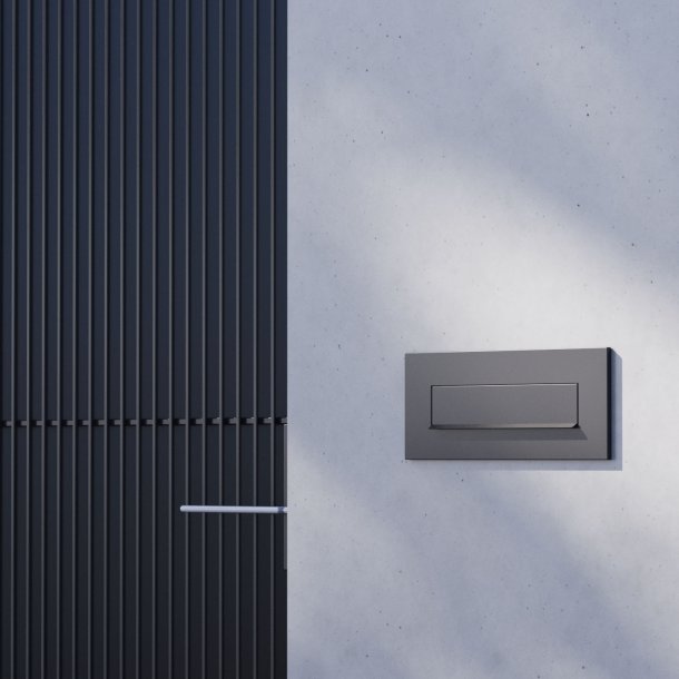 MEDIUM-2 Sort Indbygnings postkasse - Justerbar Dybde 20-30 cm.