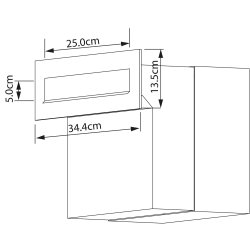 MEDIUM-2 Sort Indbygnings postkasse - Justerbar Dybde 20-30 cm.