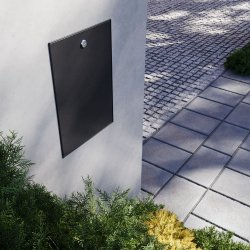 MEDIUM-2 Sort Indbygnings postkasse - Justerbar Dybde 20-30 cm.