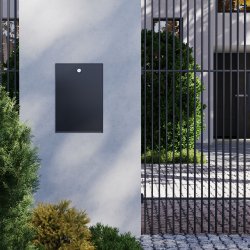 MEDIUM-2 Sort Indbygnings postkasse - Justerbar Dybde 20-30 cm.