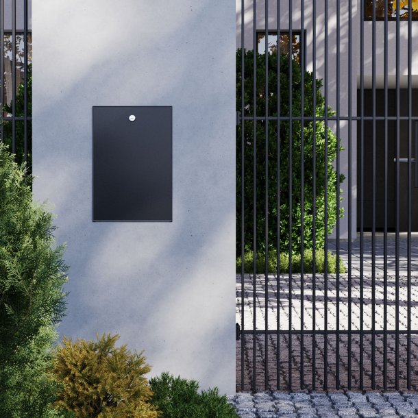 MEDIUM-2 Sort Indbygnings postkasse - Justerbar Dybde 20-30 cm.