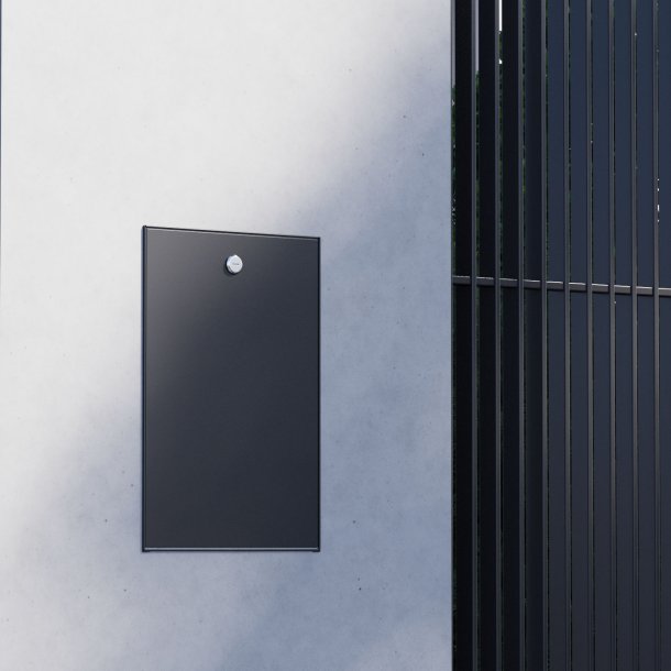 MEDIUM-2 Sort Indbygnings postkasse - Justerbar Dybde 20-30 cm.