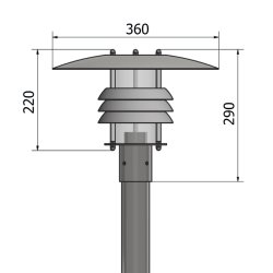 Standerlampe Mike - Galvaniseret