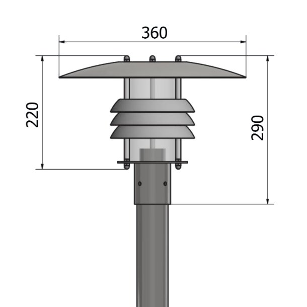 Standerlampe Mike - Galvaniseret