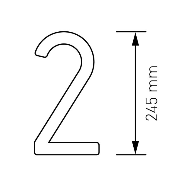 24,5 cm. Hvidt Rustfritstl Husnummer "Modern"