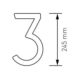 24,5 cm. Hvidt Rustfritstl Husnummer "Modern"