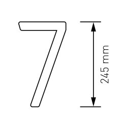24,5 cm. Hvidt Rustfritstl Husnummer "Modern"