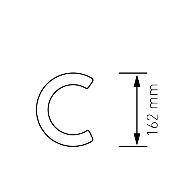 24,5 cm. Hvidt Rustfritstl Husnummer "Modern"