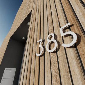 24,5 cm. Hvidt Rustfritstl Husnummer 