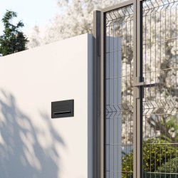 Indbygning Postkasse SMALL-2 SORT - Til skjult fuge 33,5-58 cm.