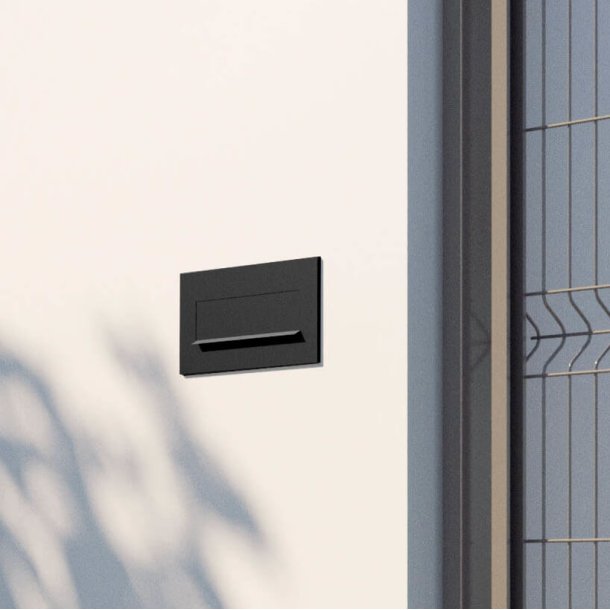 Indbygning Postkasse SMALL-2 SORT - Til skjult fuge 33,5-58 cm.