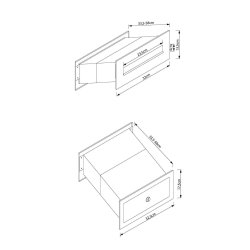 Indbygning Postkasse SMALL-2 SORT - Til skjult fuge 33,5-58 cm.