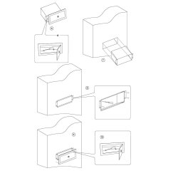 Indbygning Postkasse SMALL-2 SORT - Til skjult fuge 33,5-58 cm.