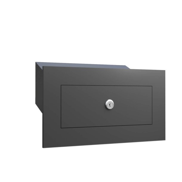 Indbygning Postkasse SMALL-2 SORT - Til skjult fuge 33,5-58 cm.