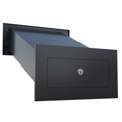 Indbygning Postkasse SMALL-2 SORT - Til skjult fuge 33,5-58 cm.