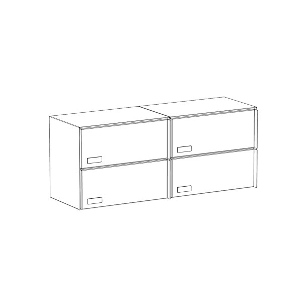 OSLO-2 postkasse med 2 enheder - SORT