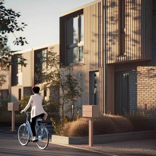 OSLO-2 postkasse med 2 enheder - SORT - med stander