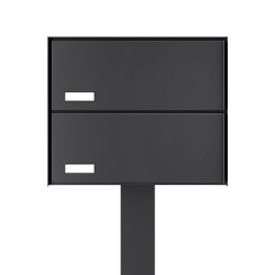 OSLO-2 postkasse med 2 enheder - SORT - med stander