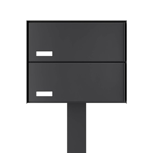 OSLO-2 postkasse med 2 enheder - SORT - med stander