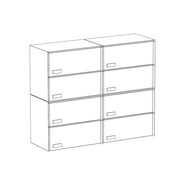 OSLO-2 postkasse med 2 enheder - SORT