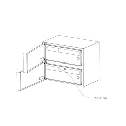 OSLO-2 postkasse med 2 enheder - SORT